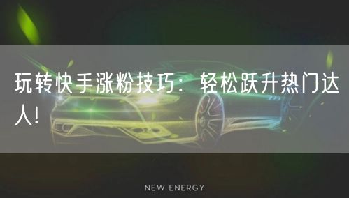 玩转快手涨粉技巧：轻松跃升热门达人!