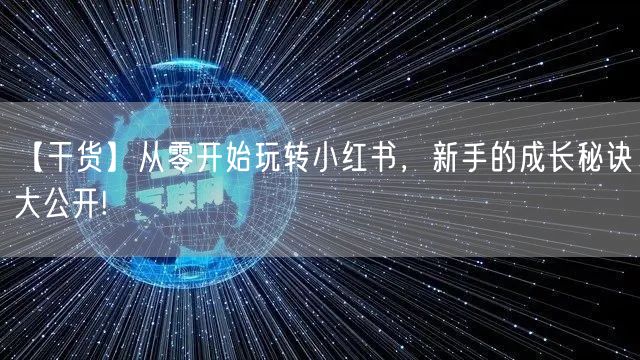 【干货】从零开始玩转小红书，新手的成长秘